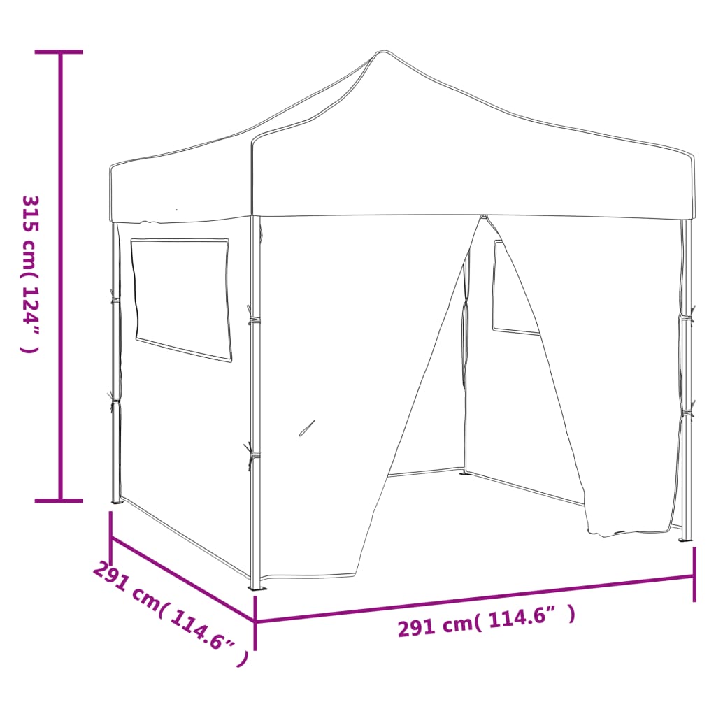Krem Sklopivi Šator 3 x 3 m s 4 Zida