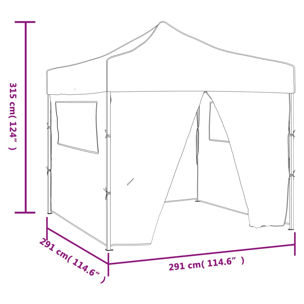 Zeleni sklopivi šator 3 x 3 m s 4 zida