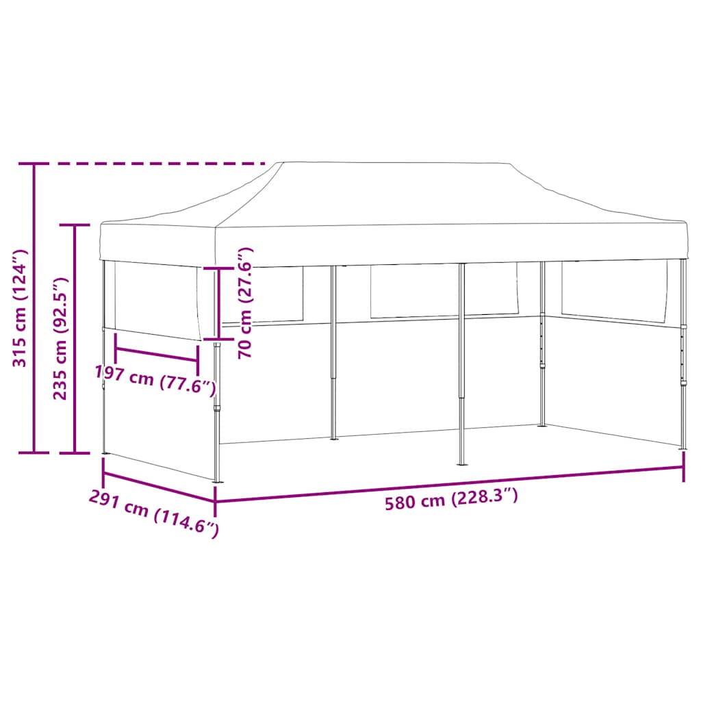 Sklopivi Pop-up šator za zabave plavi 3 x 6 m
