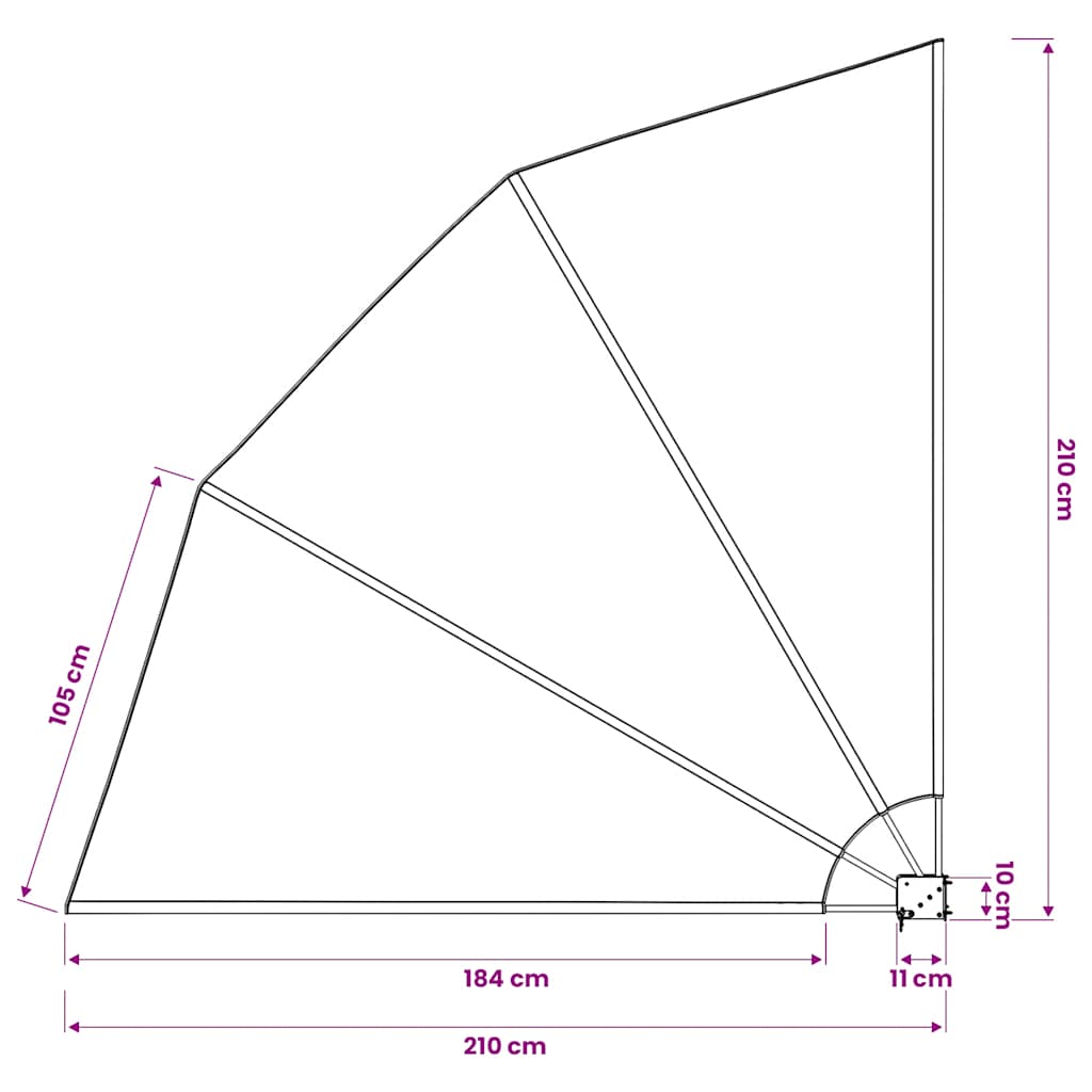 Sklopiva bočna tenda krem 210 x 210 cm