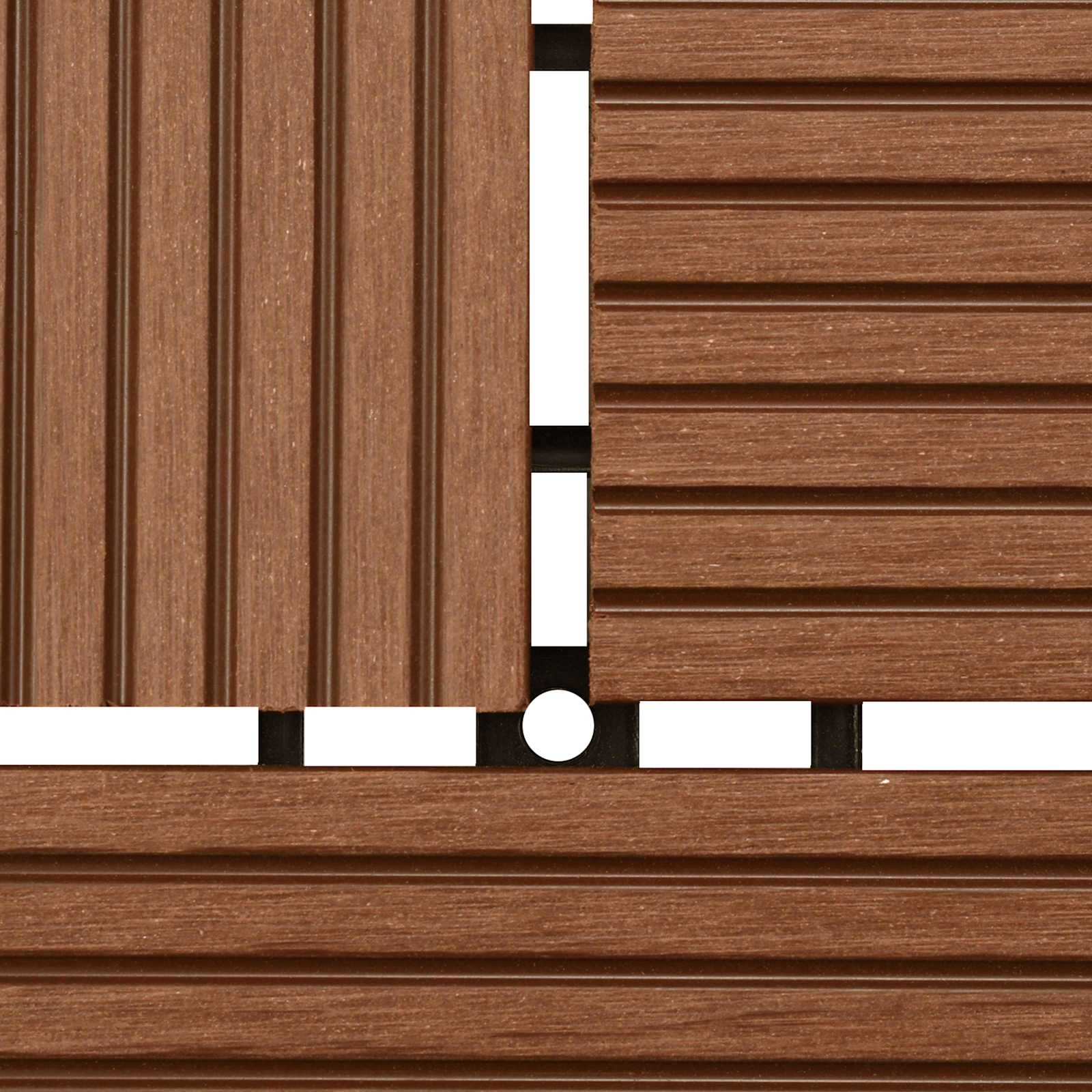 Pločice za decking 11 pcs Smeđa 30 x 30 cm Drvoplastična smjesa