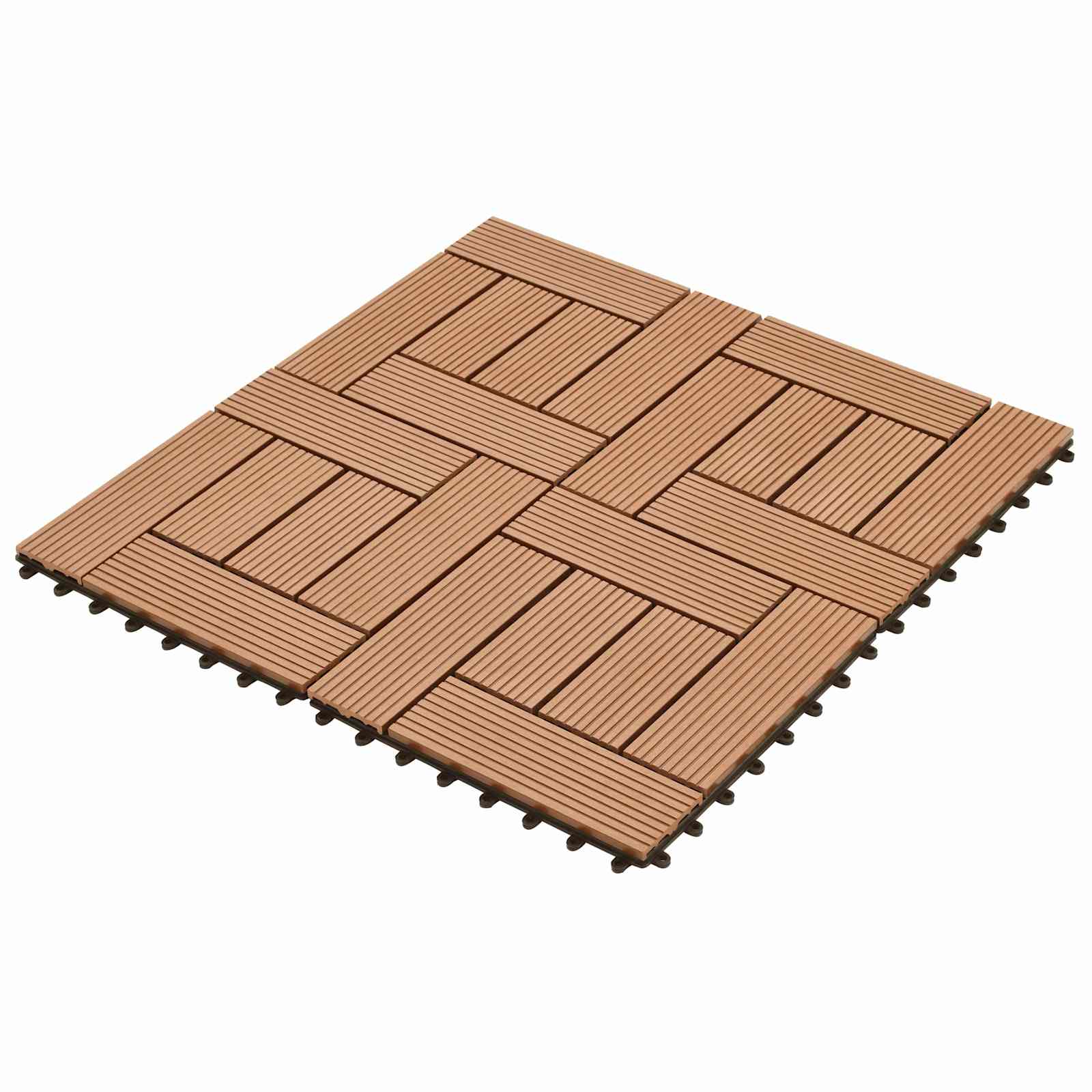 Pločice za decking 11 pcs Smeđa 30 x 30 cm Drvoplastična smjesa