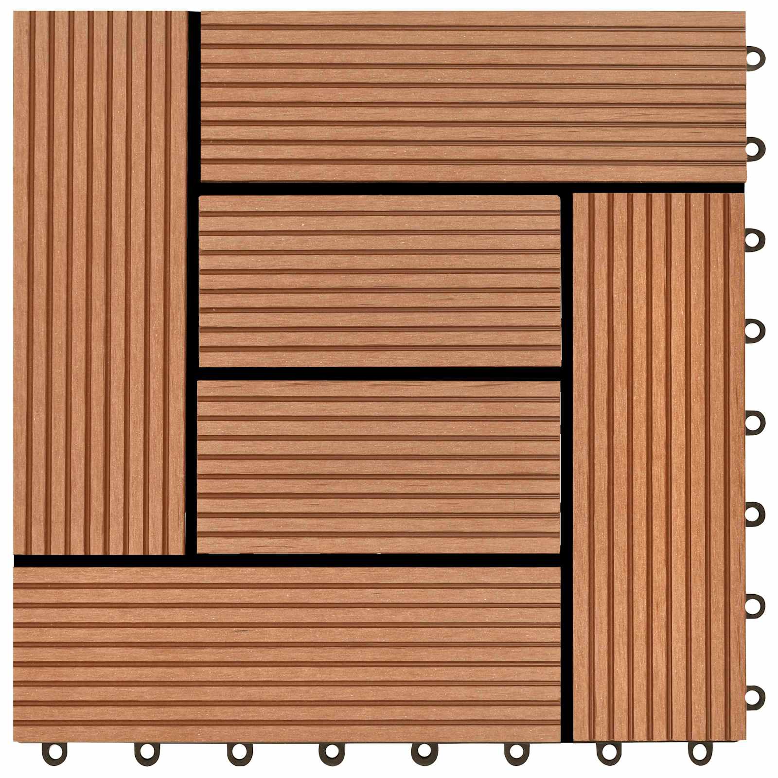Pločice za decking 11 pcs Smeđa 30 x 30 cm Drvoplastična smjesa