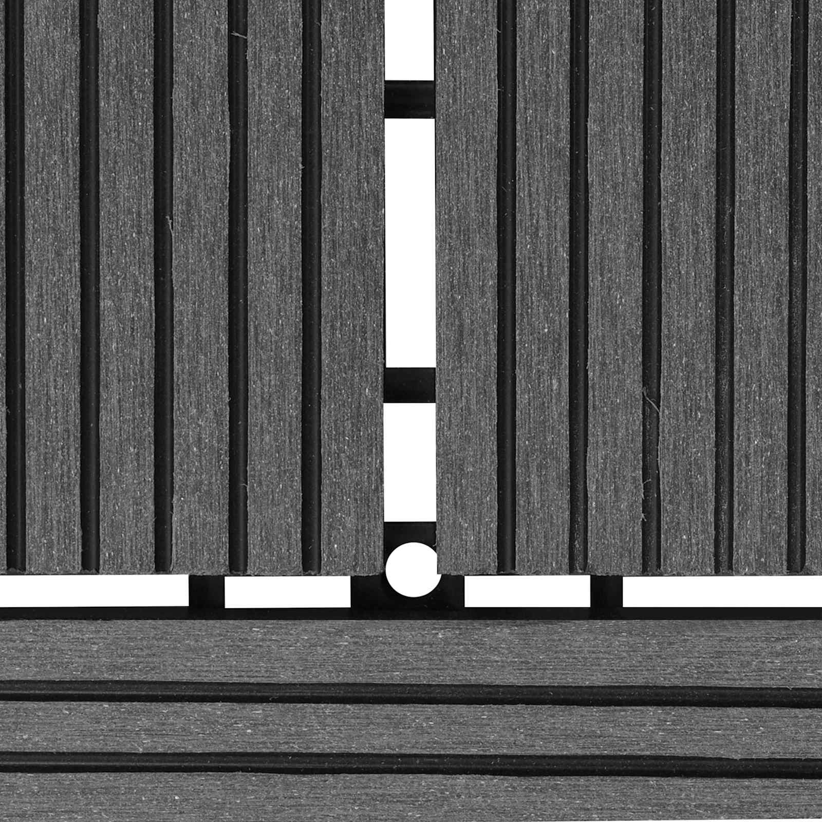 Pločice za decking 11 pcs Siva 30 x 30 cm Drvoplastična smjesa