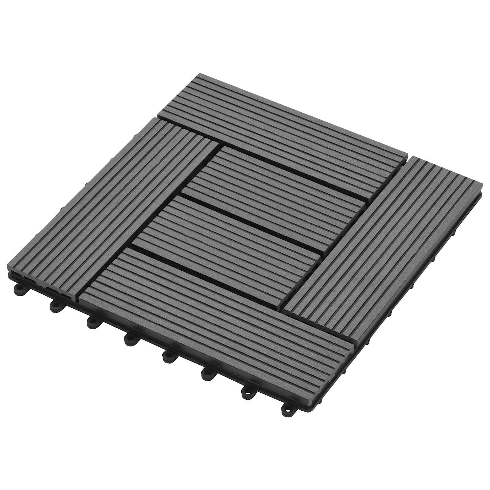 Pločice za decking 11 pcs Siva 30 x 30 cm Drvoplastična smjesa
