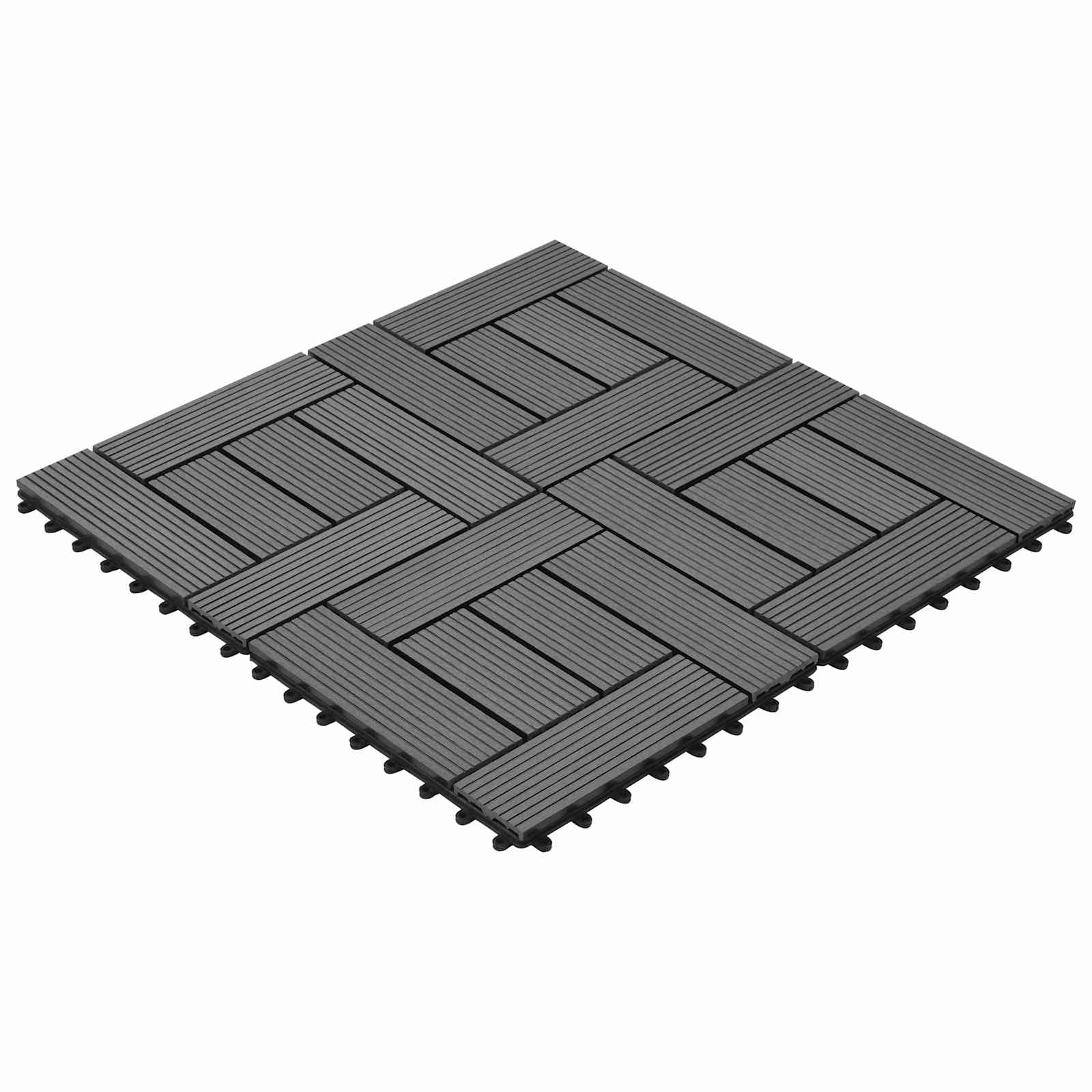 Pločice za decking 11 pcs Siva 30 x 30 cm Drvoplastična smjesa