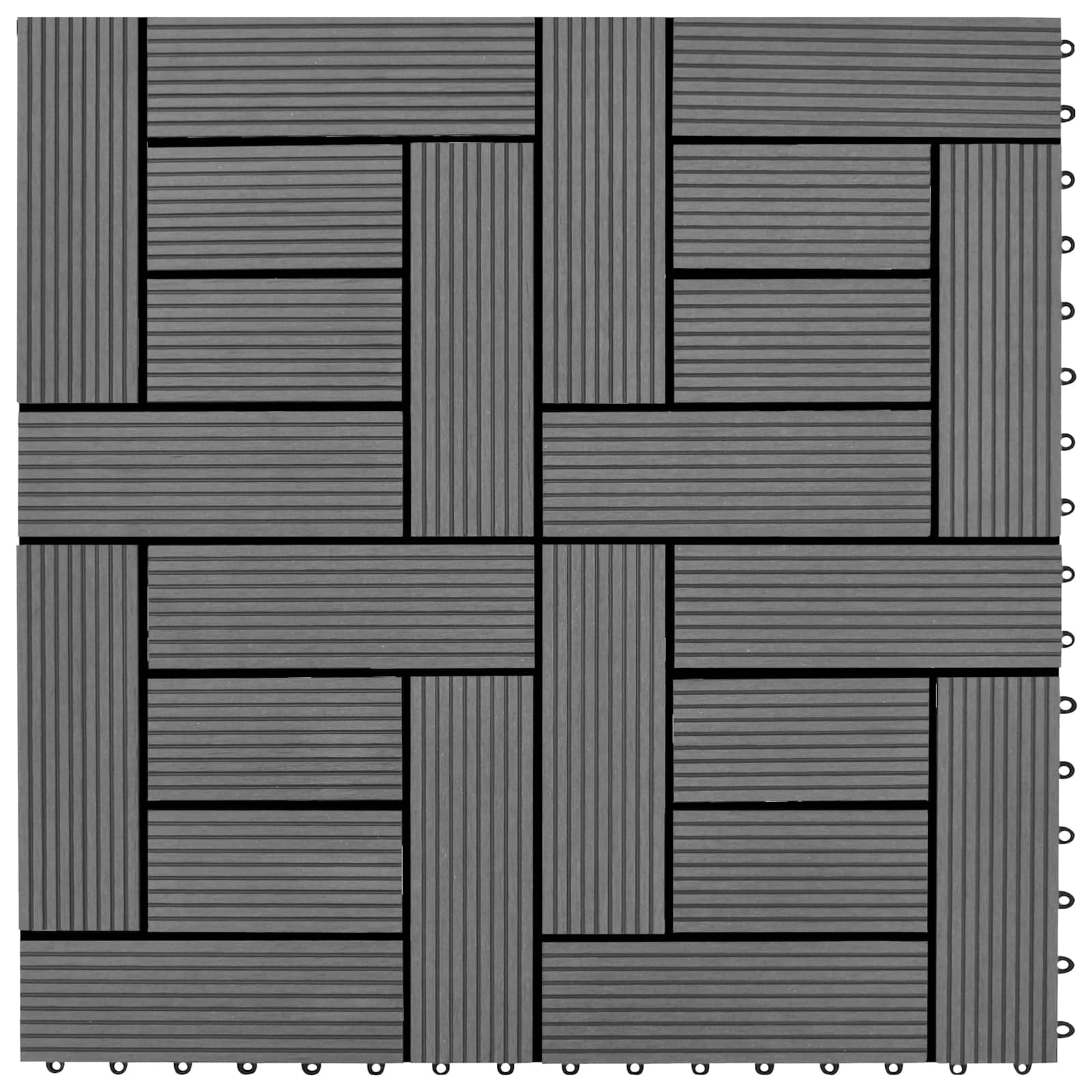 Pločice za decking 11 pcs Siva 30 x 30 cm Drvoplastična smjesa