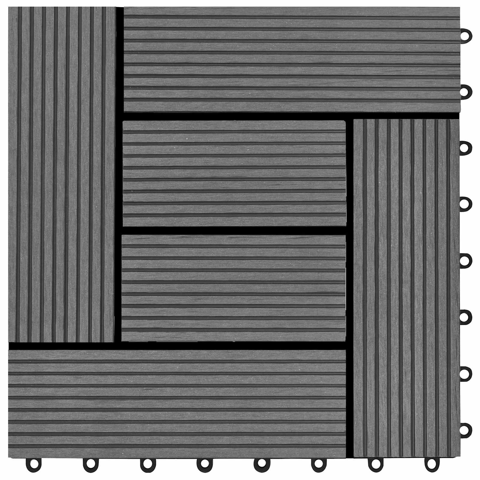 Pločice za decking 11 pcs Siva 30 x 30 cm Drvoplastična smjesa