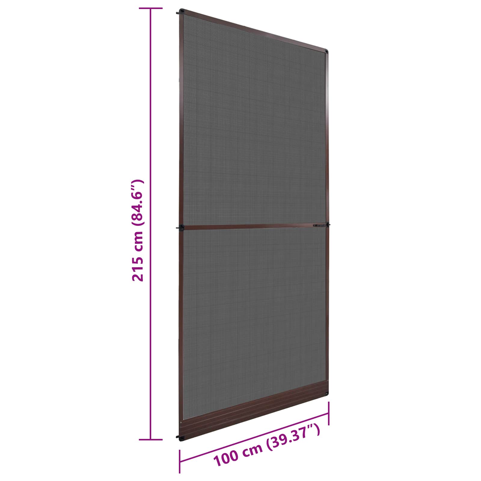 Zaslon za insekte s čepom Smeđa i crna 100 x 215 cm