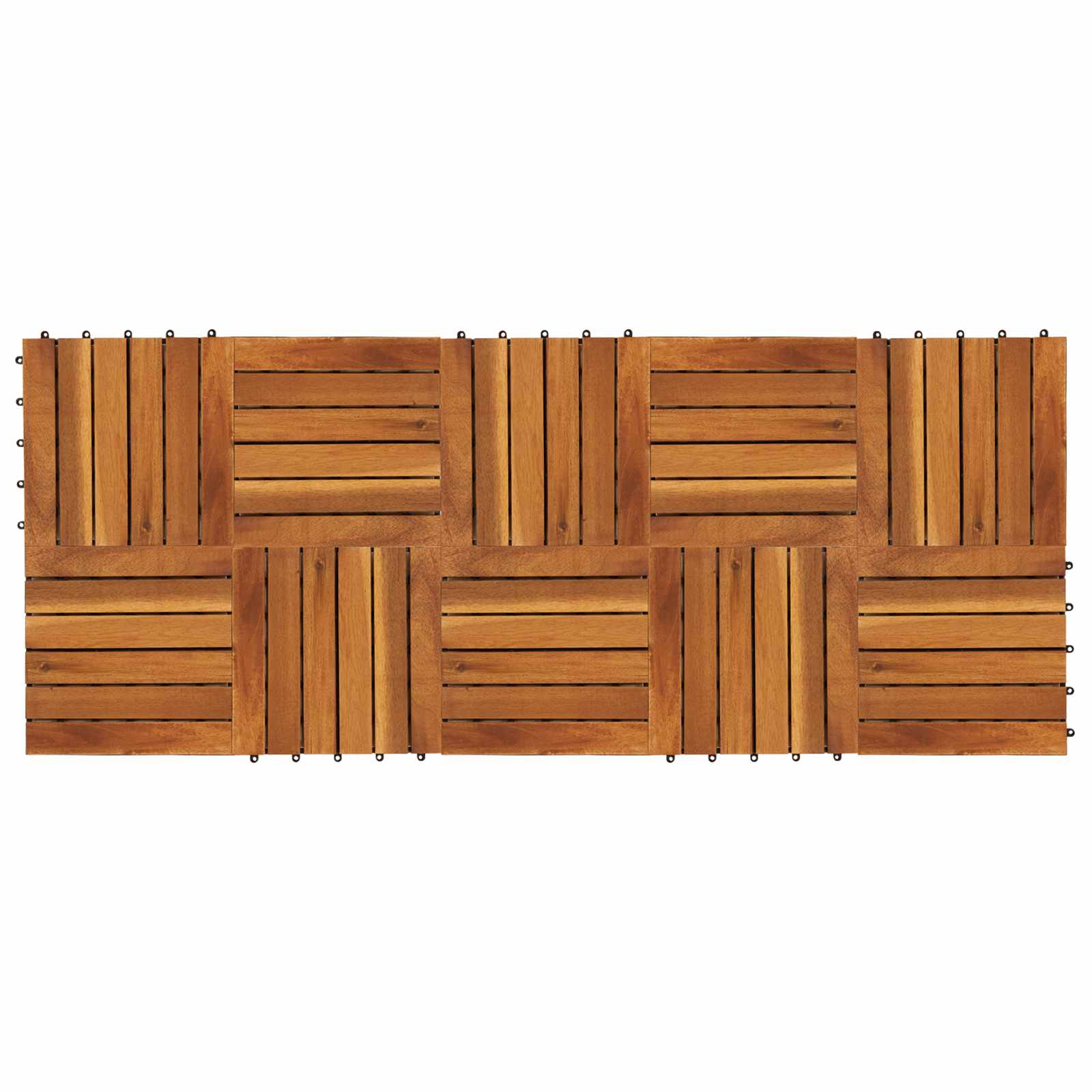 Pločice za decking 10 pcs Smeđa 30 x 30 cm Acacijsko drvo