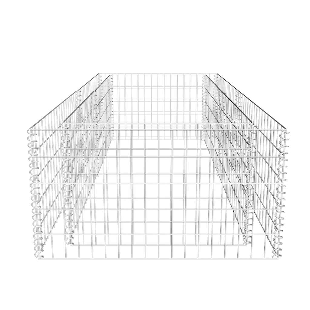Gabionska sadilica od pocinčanog čelika 180 x 90 x 50 cm