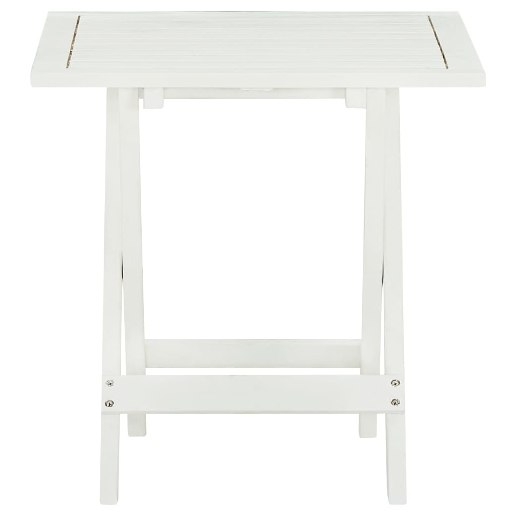 Bistro stol bijeli 46 x 46 x 47 cm masivno bagremovo drvo