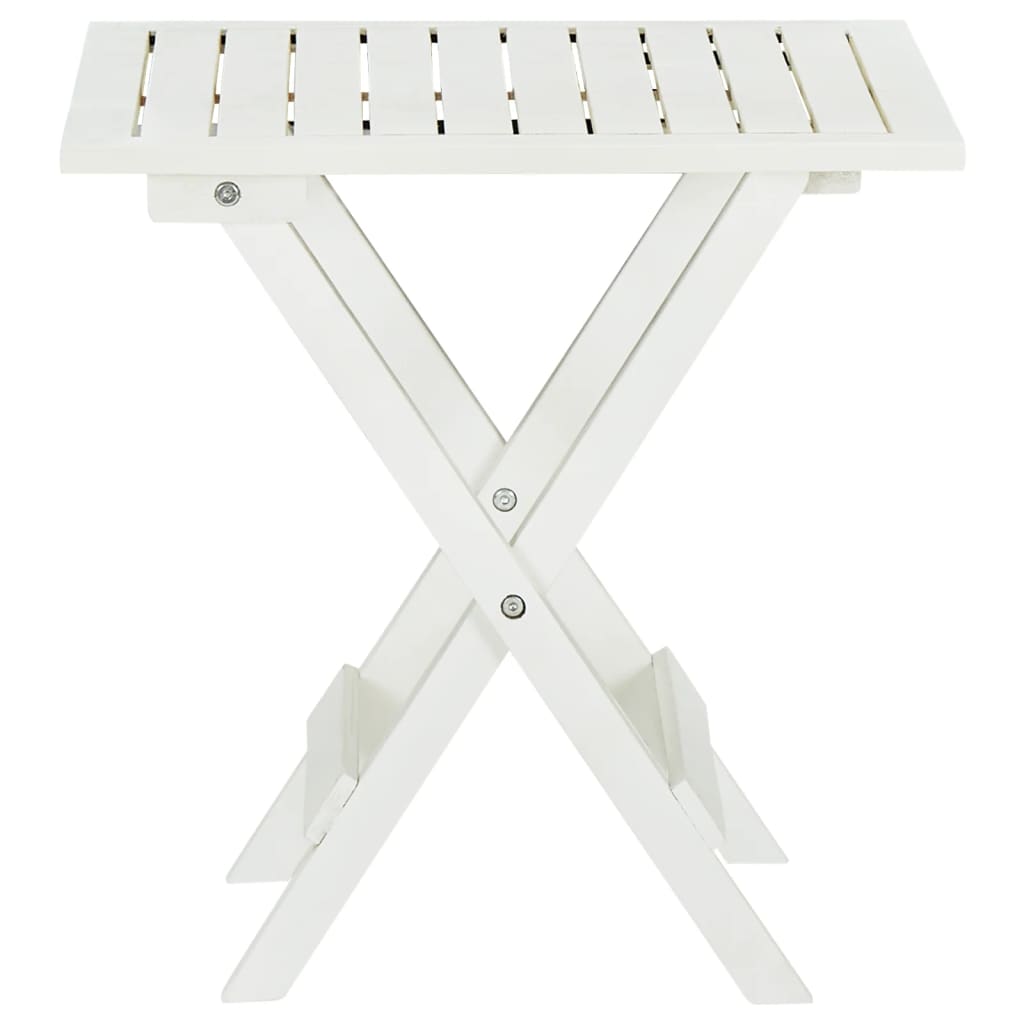 Bistro stol bijeli 46 x 46 x 47 cm masivno bagremovo drvo