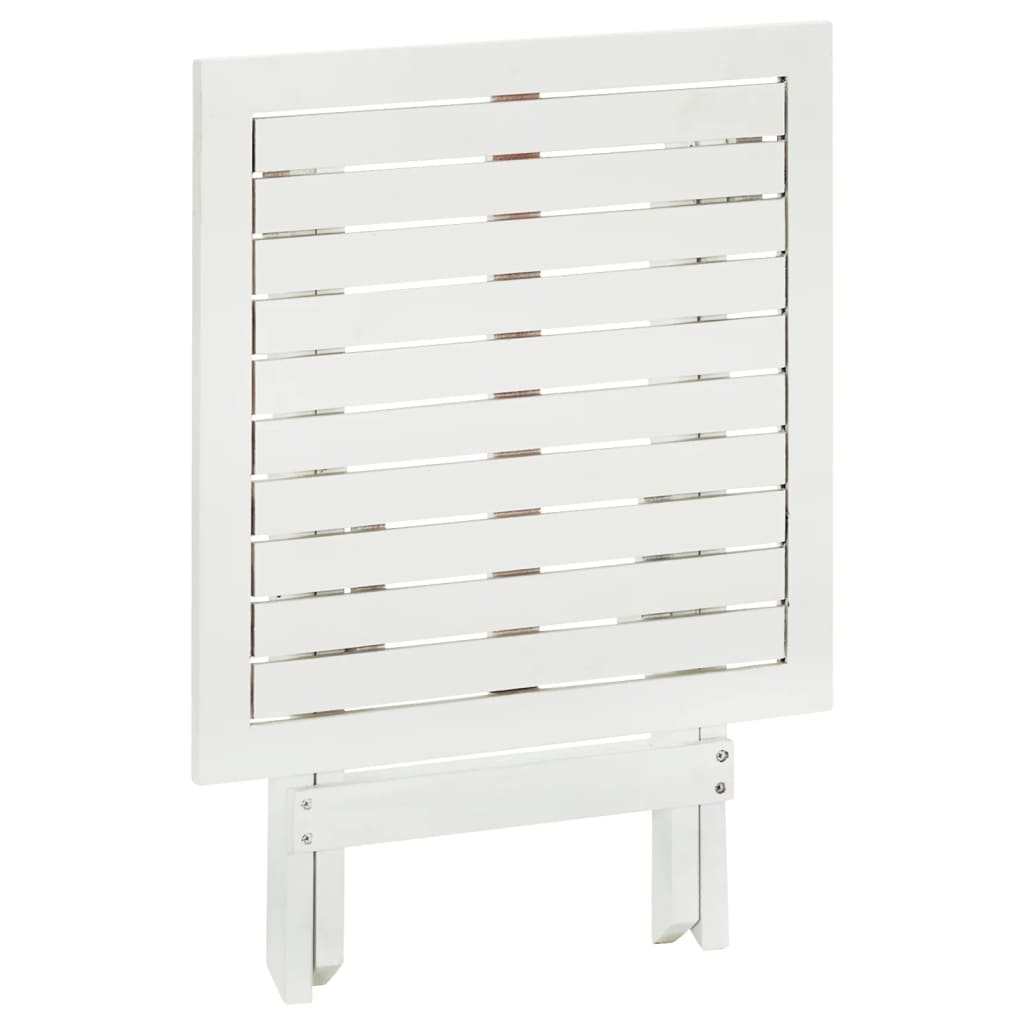 Bistro stol bijeli 46 x 46 x 47 cm masivno bagremovo drvo