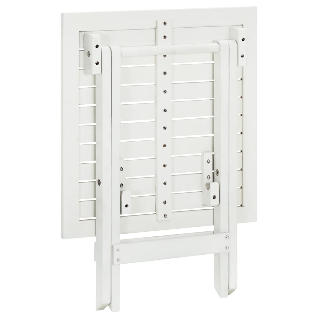 Bistro stol bijeli 46 x 46 x 47 cm masivno bagremovo drvo