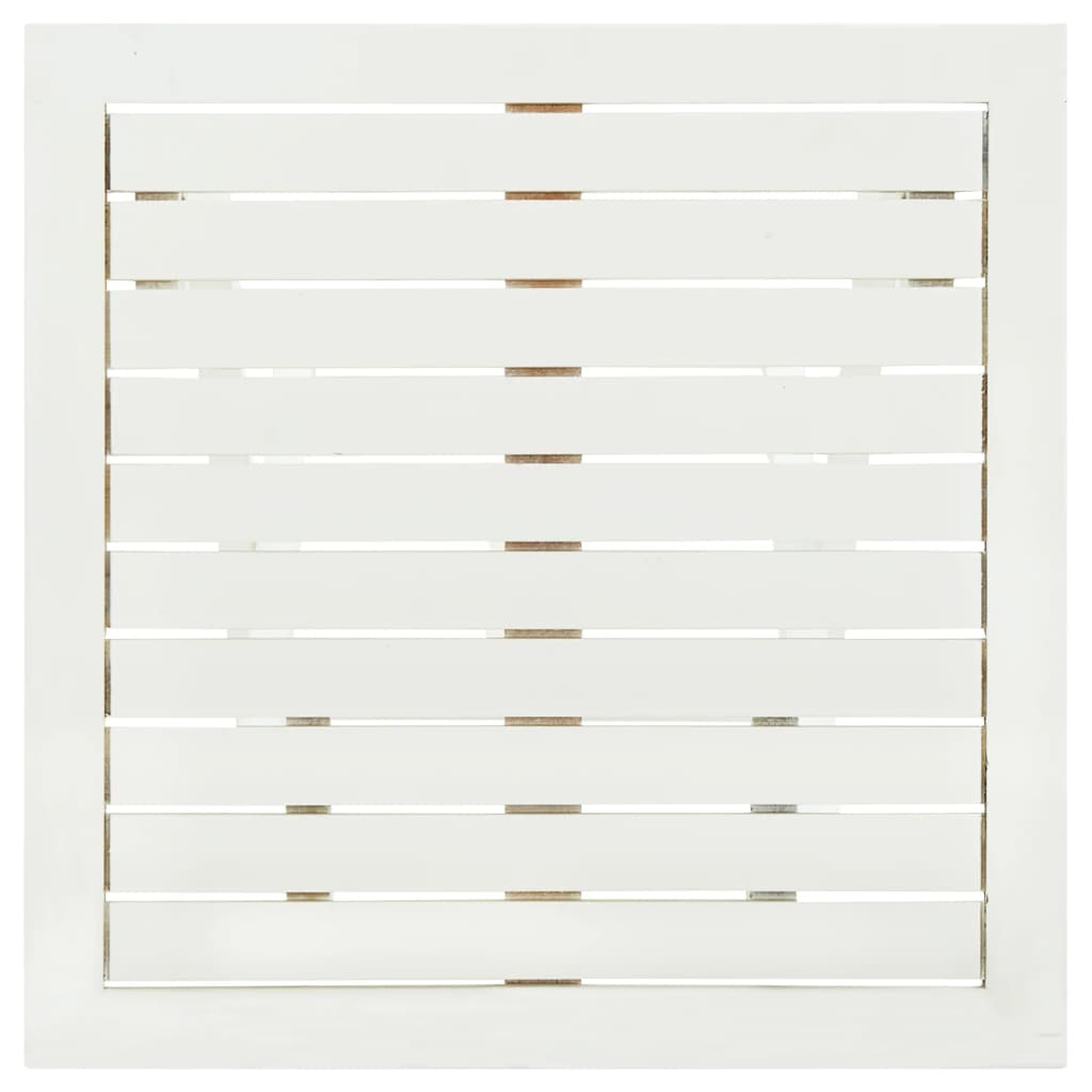 Bistro stol bijeli 46 x 46 x 47 cm masivno bagremovo drvo