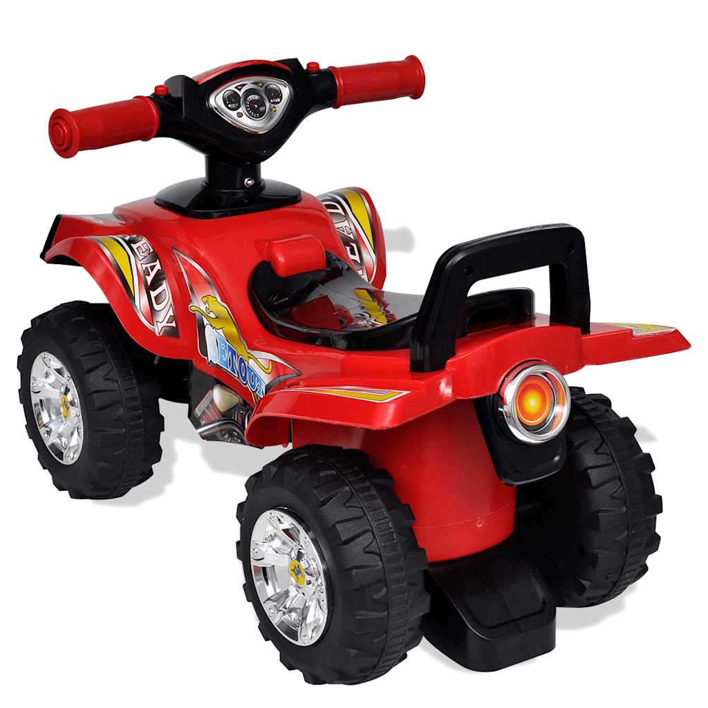 Crveni dječji quad na guranje sa zvukom i svjetlom