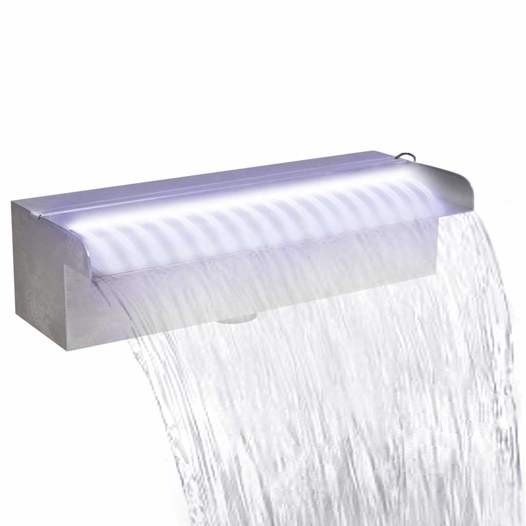 Pravokutna fontana za bazen s LED svjetlom nehrđajući čelik 30 cm