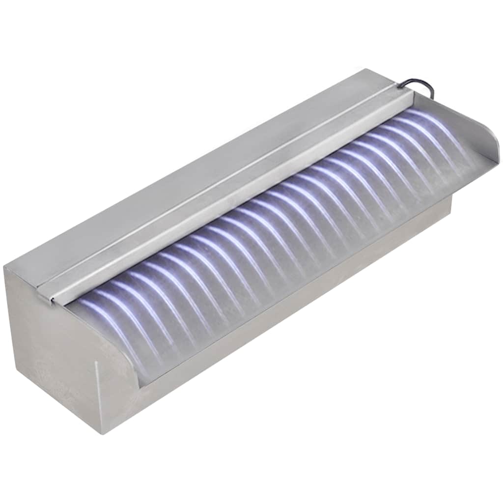 Pravokutna fontana za bazen s LED svjetlom nehrđajući čelik 30 cm