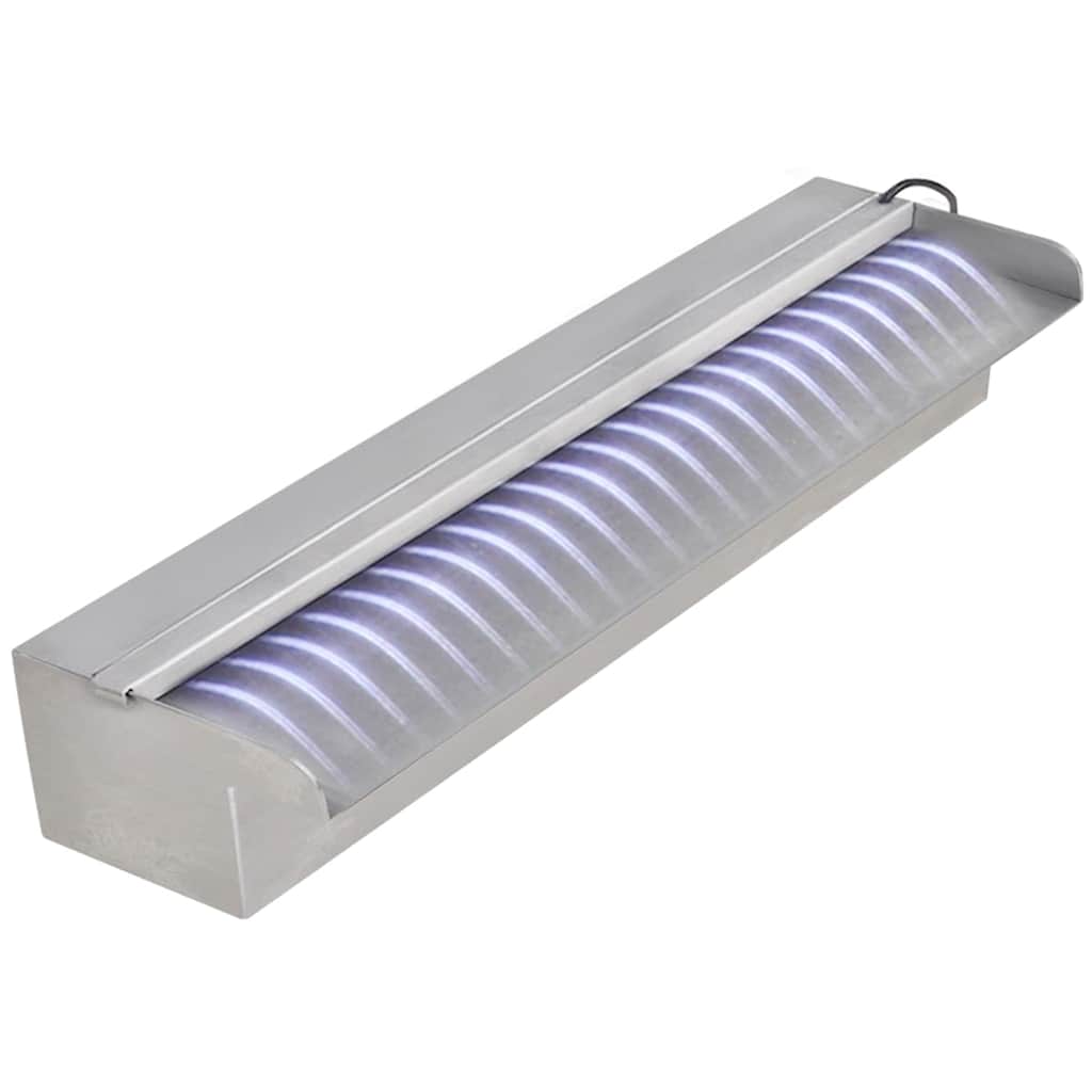 Pravokutna fontana za bazen s vodopadom LED nehrđajući čelik 45 cm