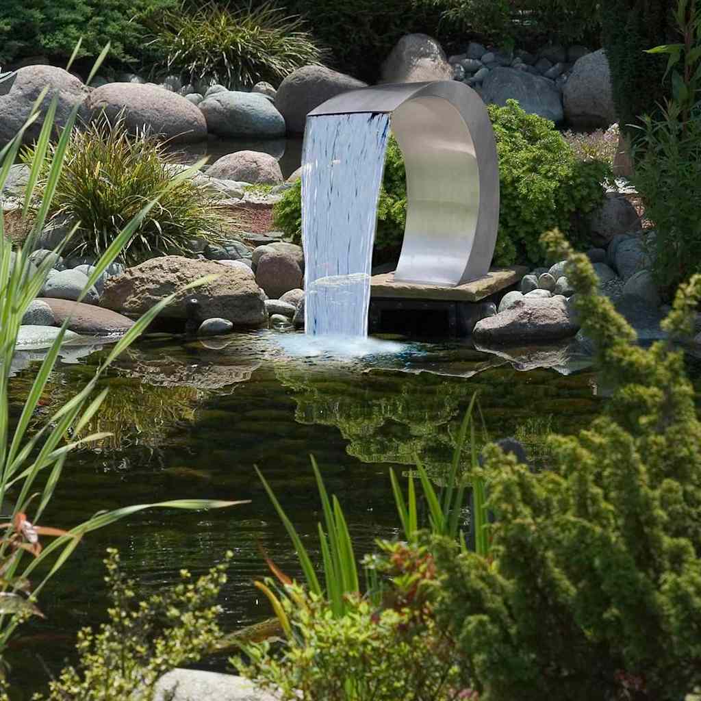 Vrtna fontana s vodopadom za bazen od nehrđajućeg čelika 45x30x60 cm