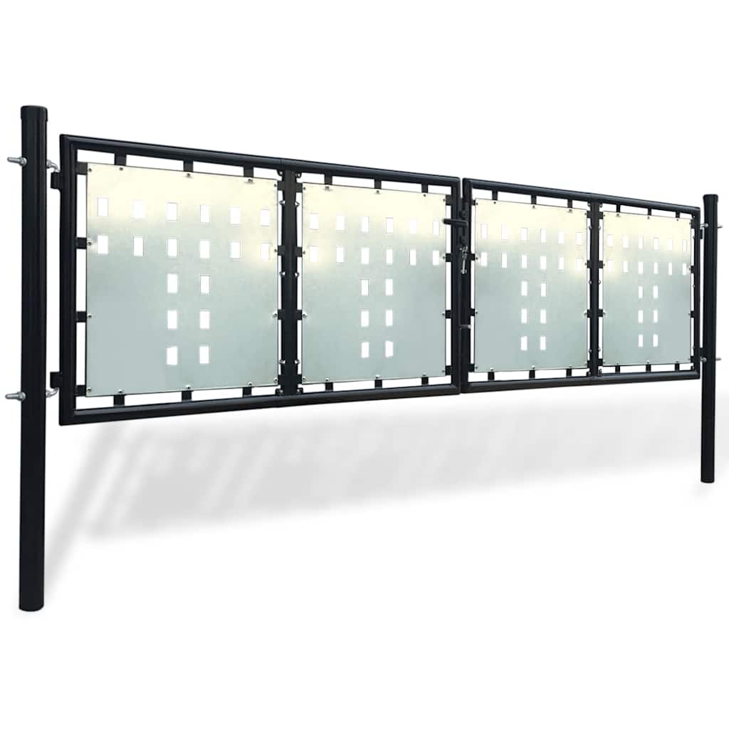 Crna jednokrilna ogradna vrata 300x75 cm