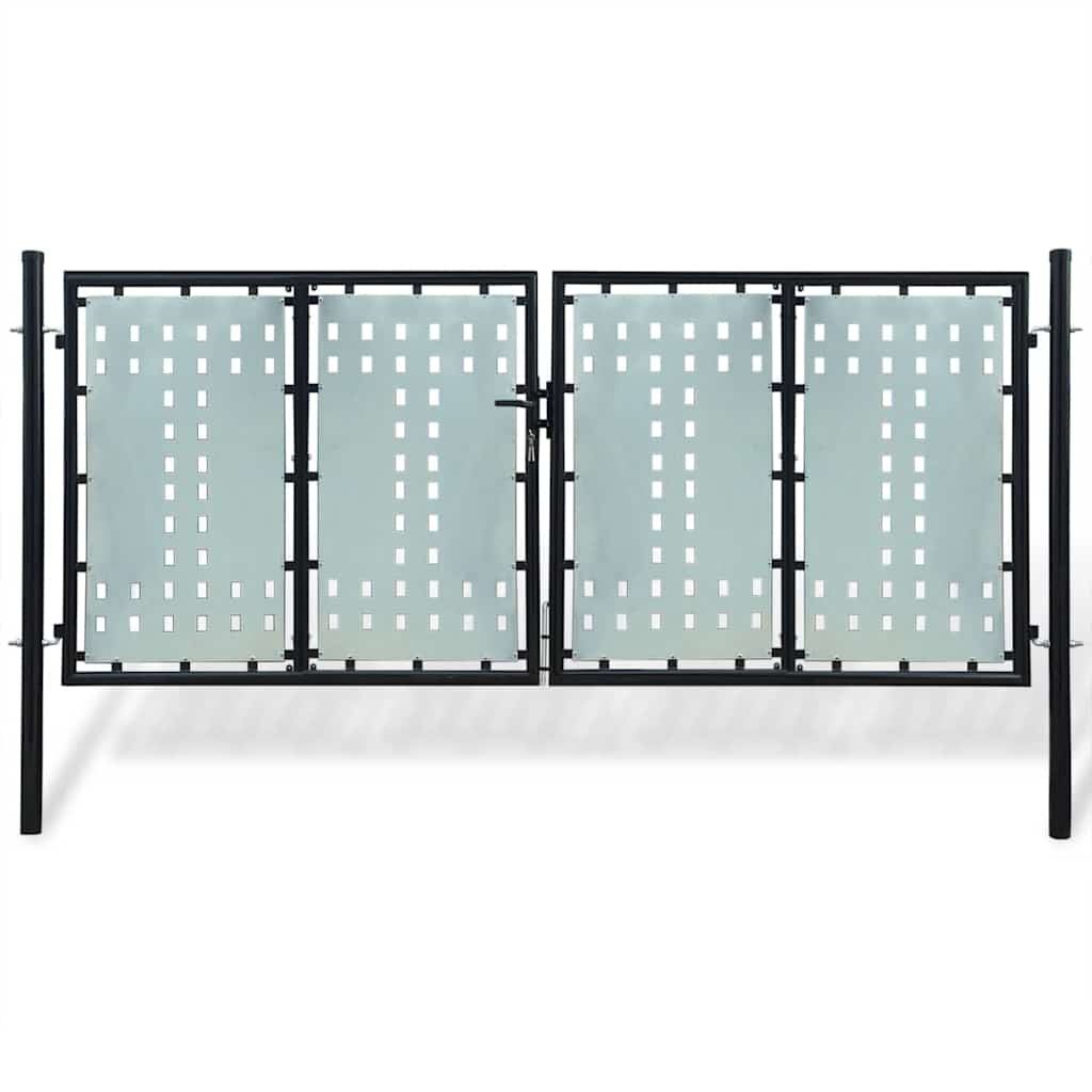 Crna jednokrilna ogradna vrata 300x125 cm