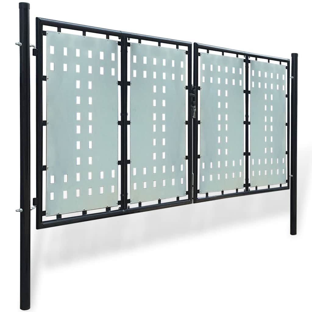 Crna jednokrilna ogradna vrata 300x125 cm