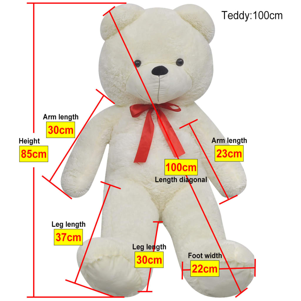 XXL mekani plišani medvjedić bijeli 85 cm