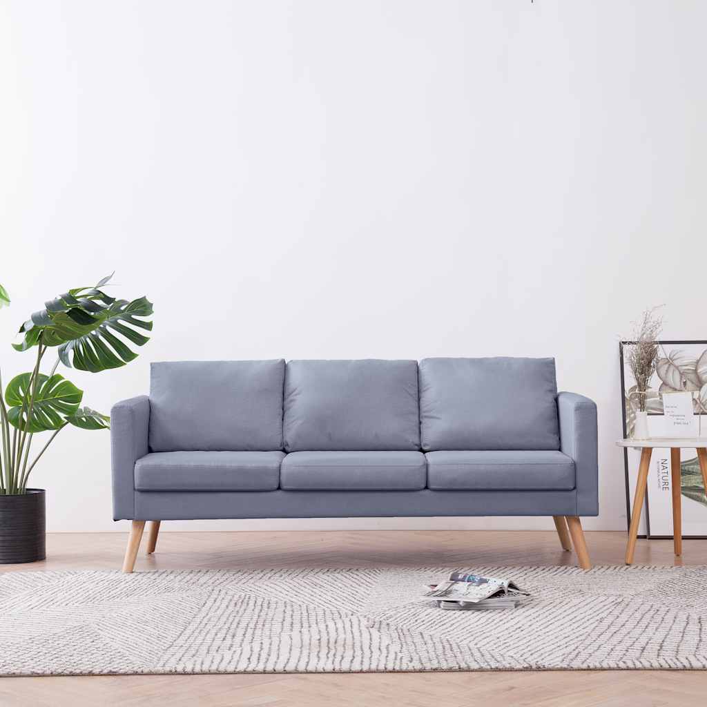 Sofa Trosjed od Tkanine Svijetlo Sivi