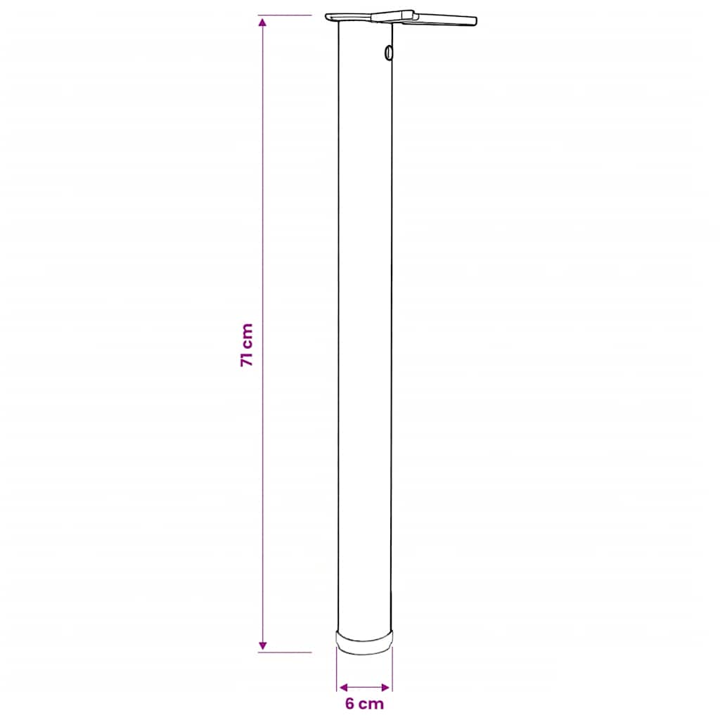 4 noge za stol podesive visine boja brušenog nikla 710 mm