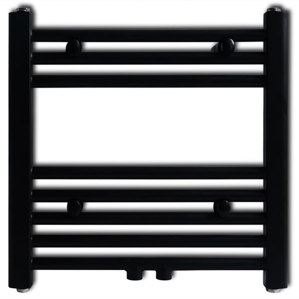 Crni kupaonski radijator za centralno grijanje ravni 480 x 480 mm