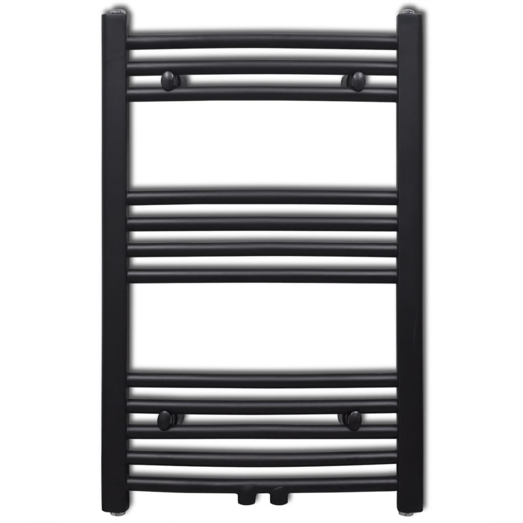 Crni kupaonski radijator za centralno grijanje zaobljeni 500 x 764 mm