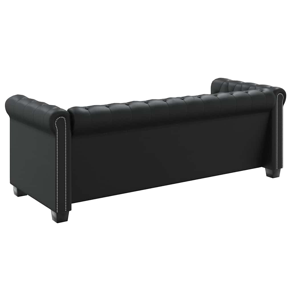 Trosjed Chesterfield od umjetne kože crni