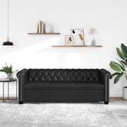Trosjed Chesterfield od umjetne kože crni