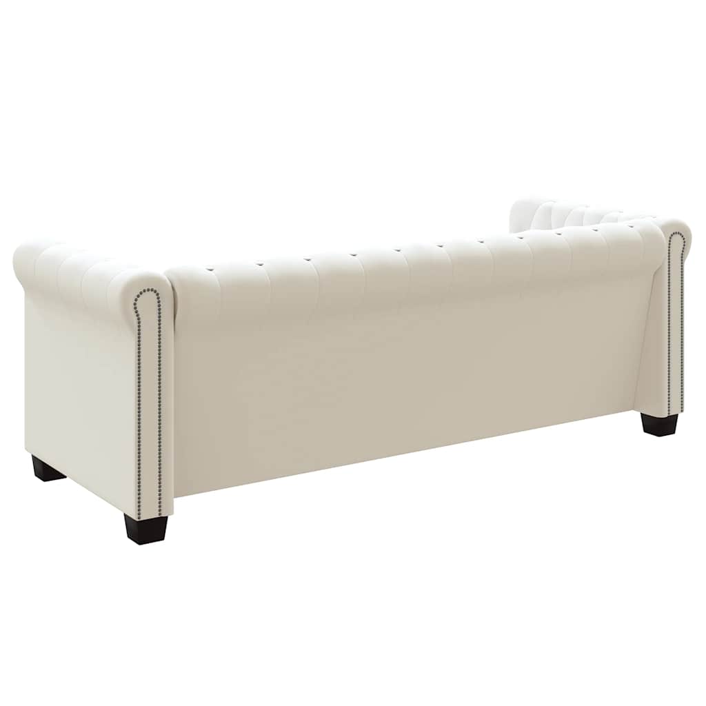 Trosjed Chesterfield od umjetne kože bijeli
