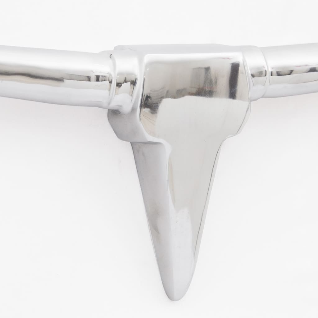Zidna Aluminijska Dekoracija Glava Bika Srebrna boja 96 cm