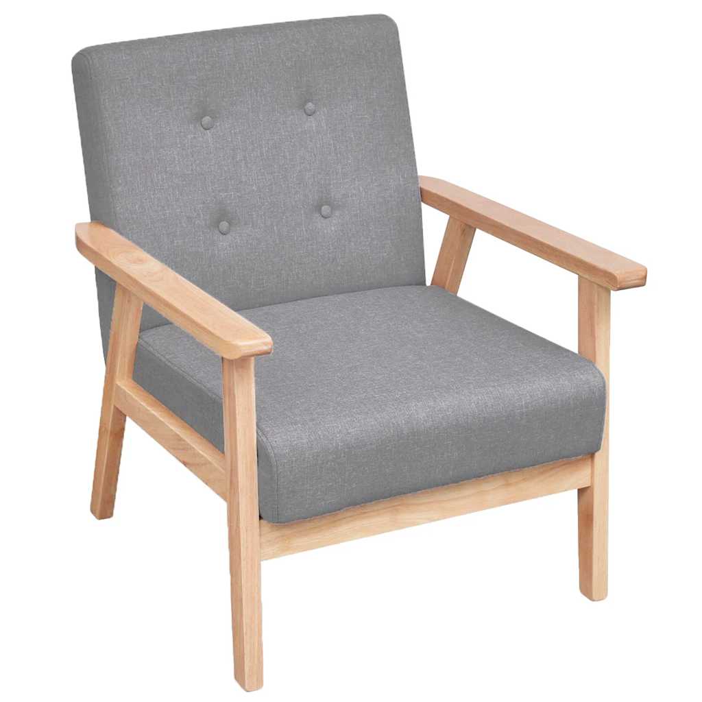 2-dijelni set sofa od tkanine svjetlosivi