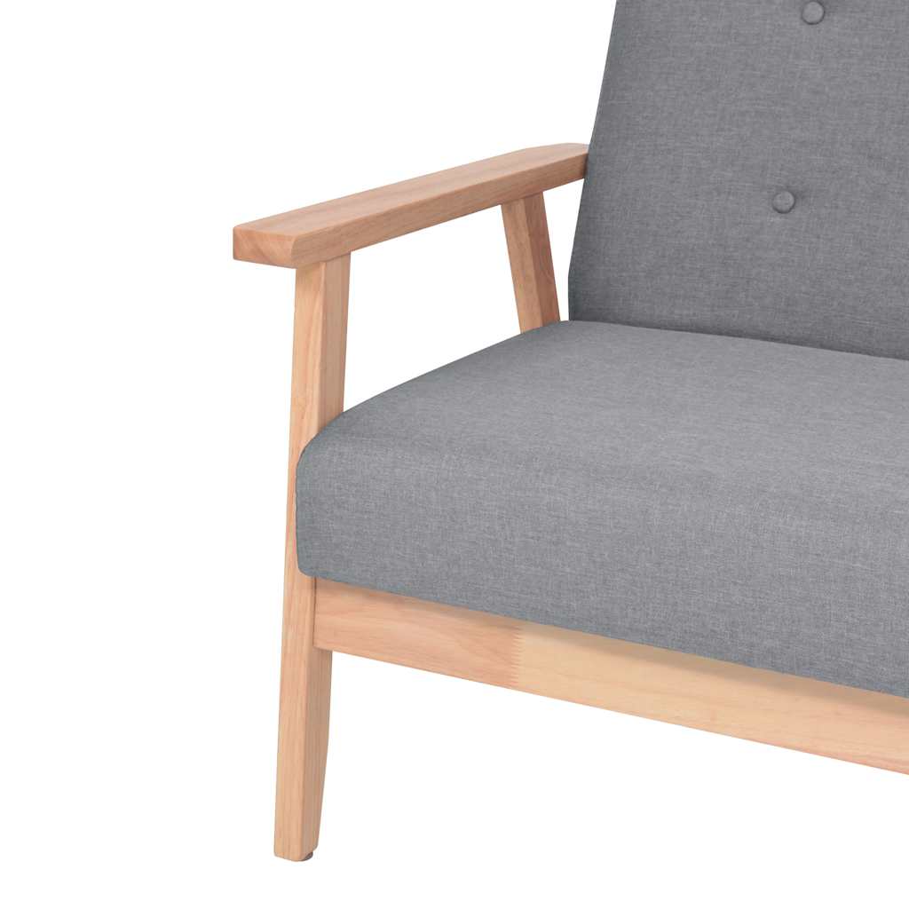 2-dijelni set sofa od tkanine svjetlosivi