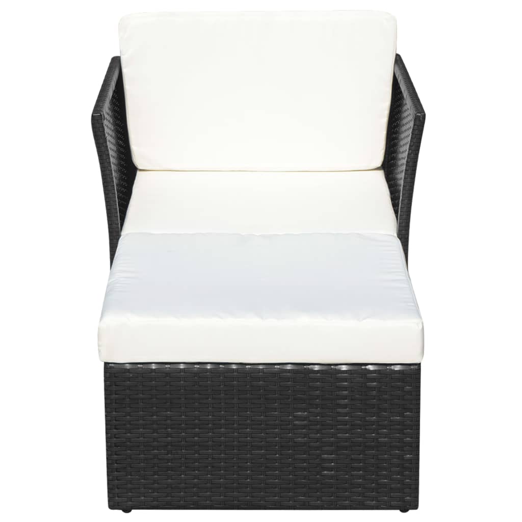 Vrtna Stolica s Tabureom Poli Ratan Crna