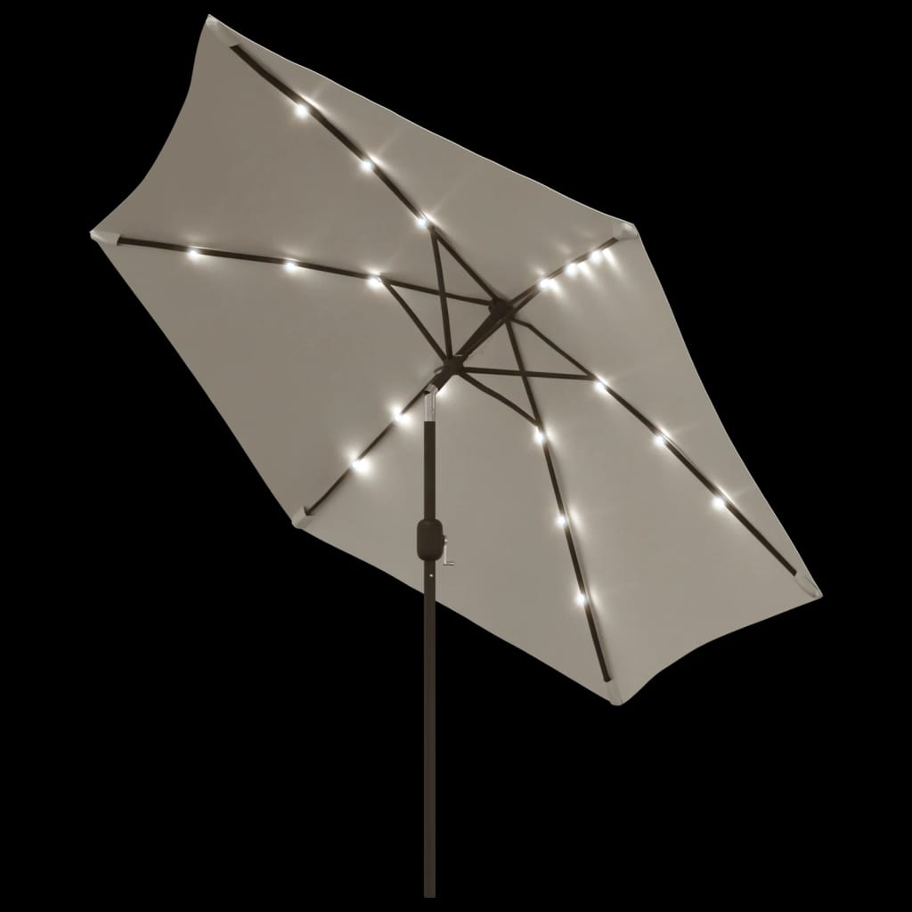 LED konzolni vrtni suncobran 3 m pješčano bijeli