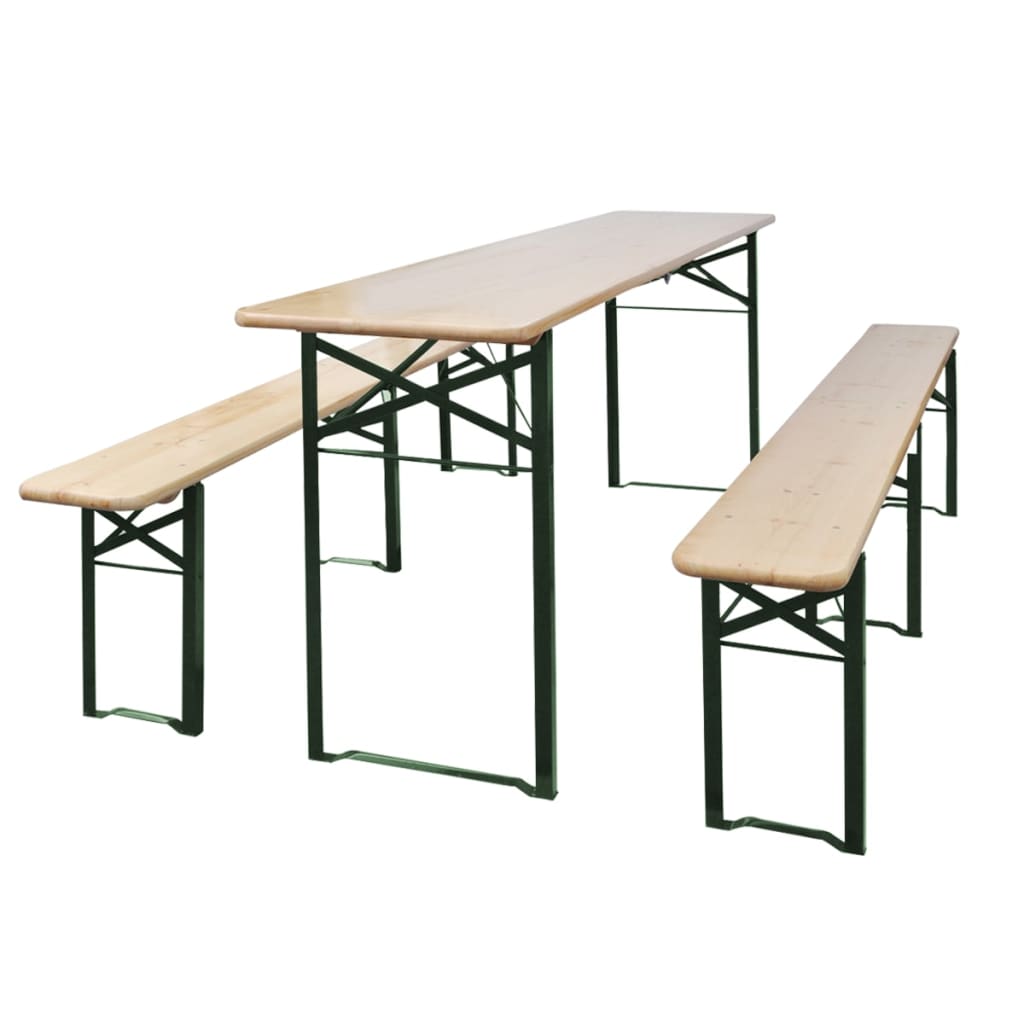 Sklopivi pivski stol s 2 klupe 220 cm od jelovine