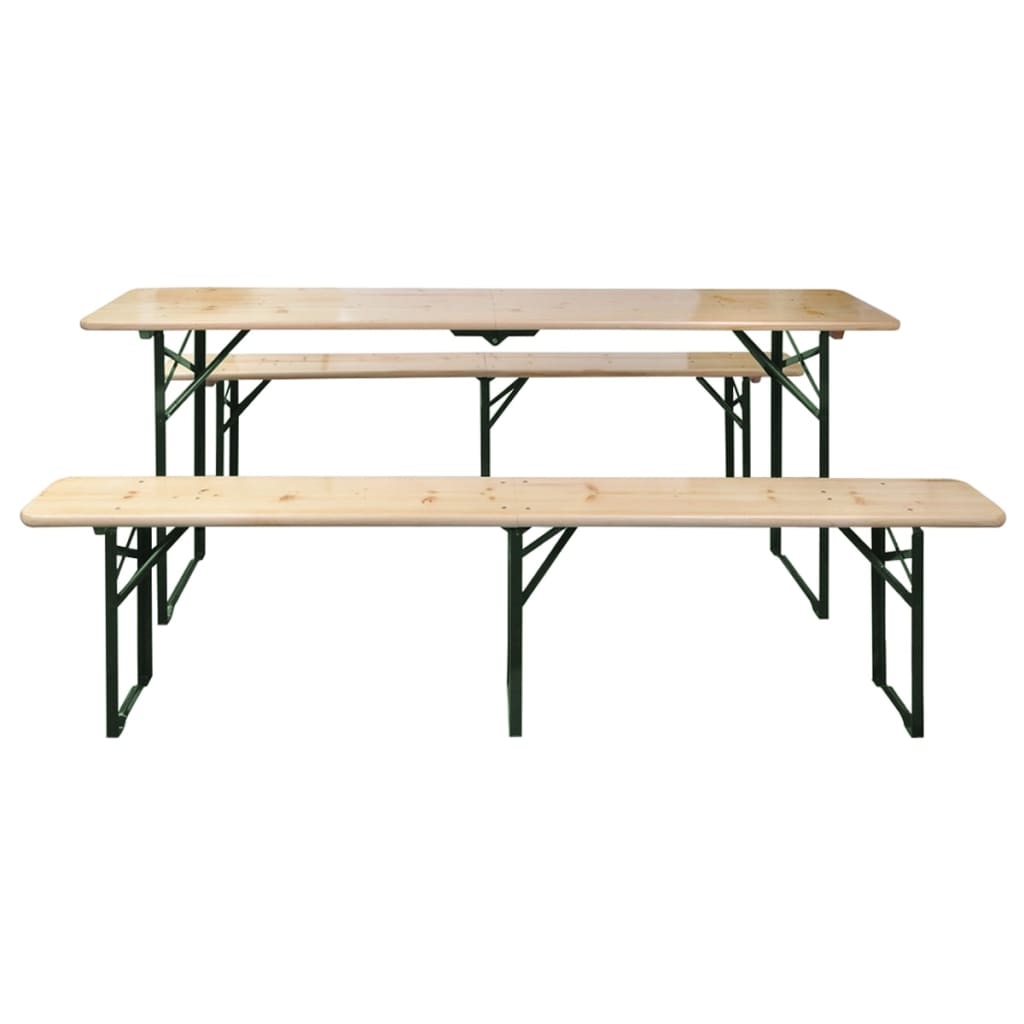 Sklopivi pivski stol s 2 klupe 220 cm od jelovine