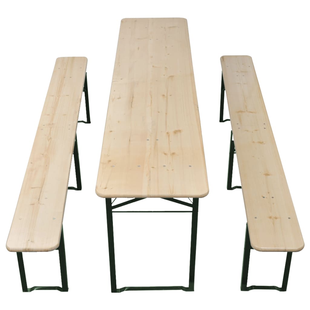 Sklopivi pivski stol s 2 klupe 220 cm od jelovine