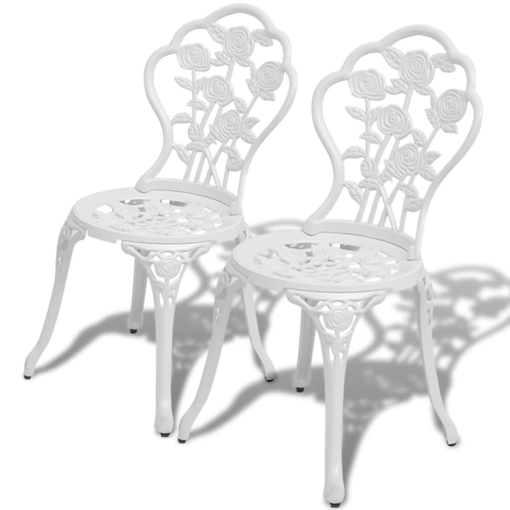3-dijelni bistro set od lijevanog aluminija bijeli