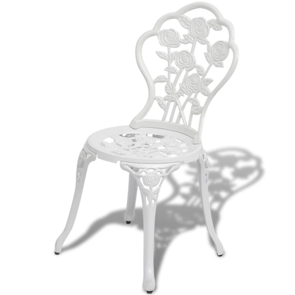 3-dijelni bistro set od lijevanog aluminija bijeli
