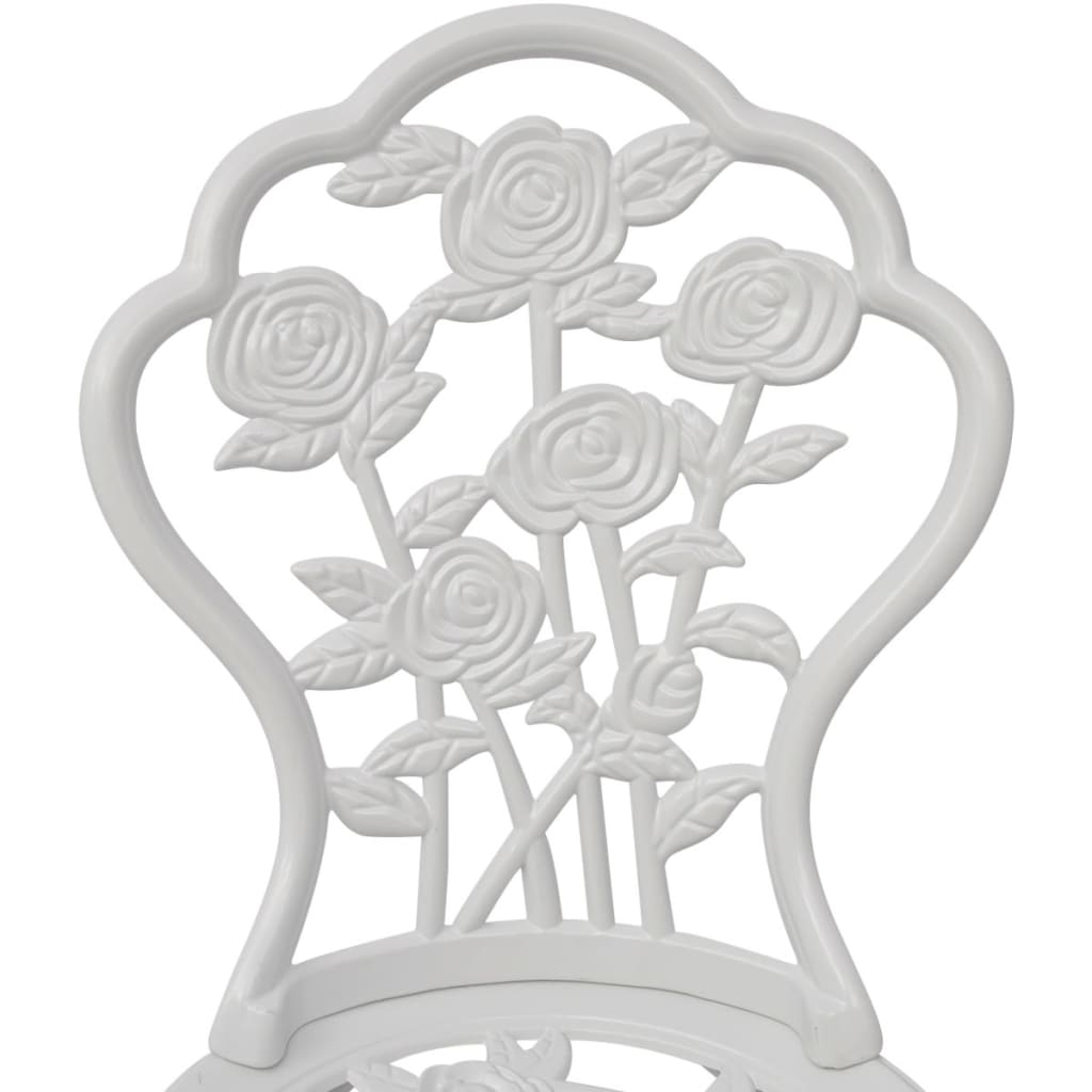 3-dijelni bistro set od lijevanog aluminija bijeli