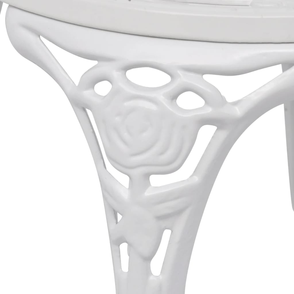 3-dijelni bistro set od lijevanog aluminija bijeli