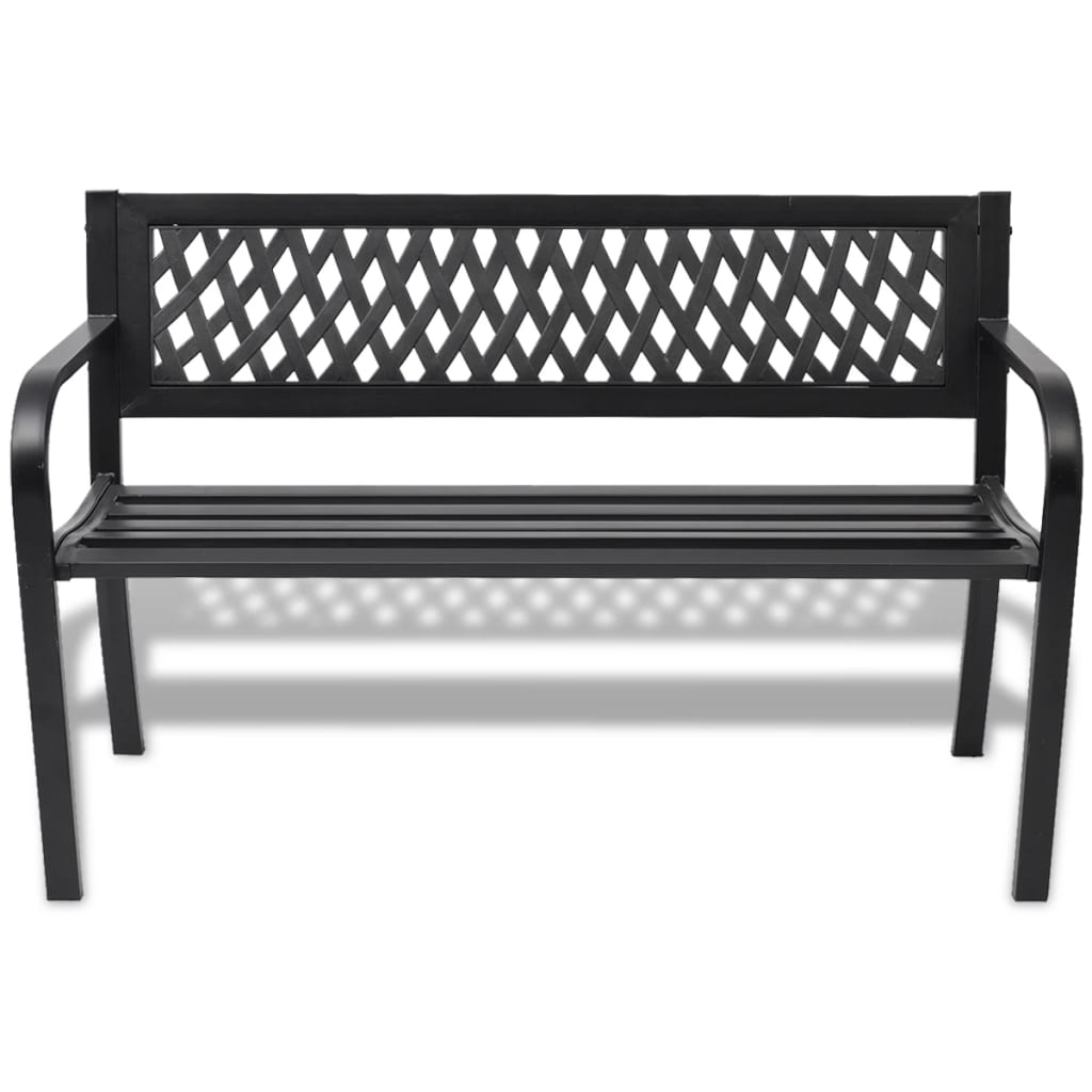 Vrtna klupa 118 cm čelična crna