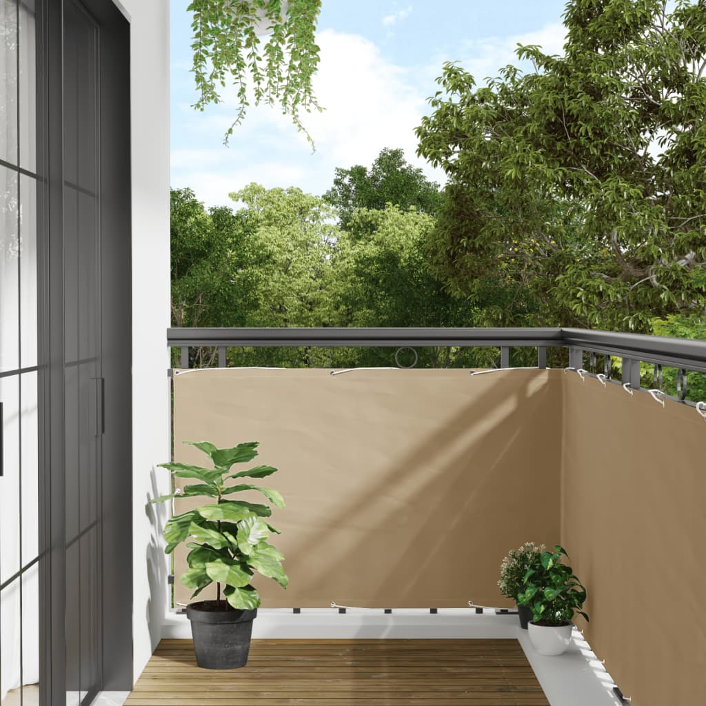 Balkonska Zaštita Oxford Tkanina Bež 90x400 cm